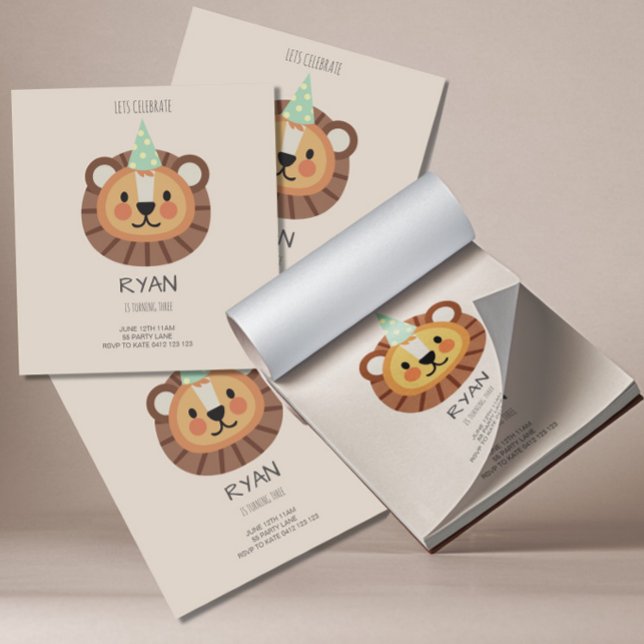 BUDGET Cute Lion Minimalist Invitation Notepad (Creator Uploaded)