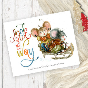 Budget Cute Mice Sleigh Jingle All The Way Glitter