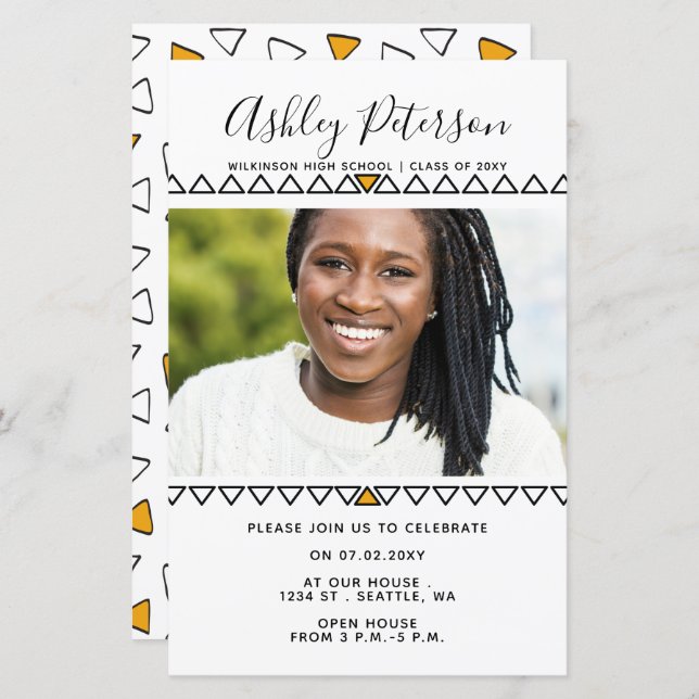Budget Cute Modern Photo Graduation Invitation (Front/Back)