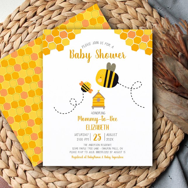 Budget Cute Mummy to Bee Baby Shower Invitation (Creator Uploaded)