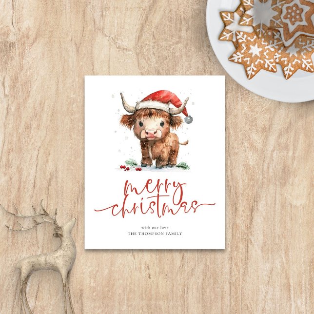 Budget Cute Santa Hat Highland Cow Merry Christmas (Creator Uploaded)