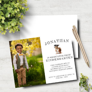 Budget Cute Squirrel Kindergarten Grad Invitation
