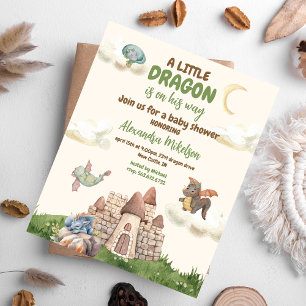 Budget Cute Watercolor Dragon Baby Shower Flyer