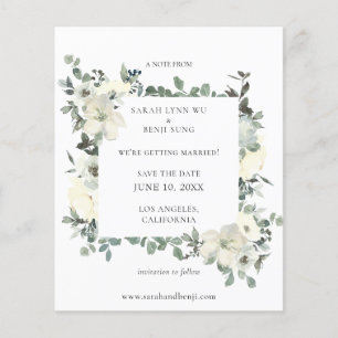 Budget D Blue & White Floral Save the Date Photo Flyer