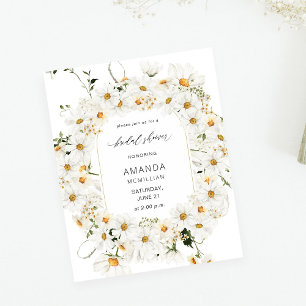 Budget Daisy White Floral Bridal Shower Flyer
