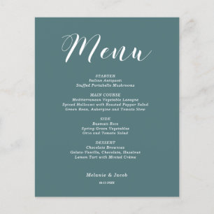 Budget Dark Blue Minimalist Flat Menu Card
