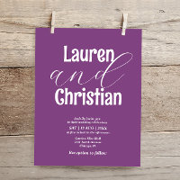 Budget Dark Purple Scripture Wedding Invitation