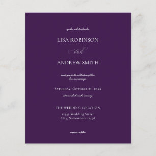 Budget Dark Violet Purple Calligraphy Wedding Flyer