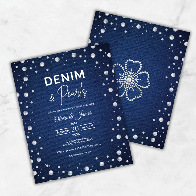 Budget Denim and Pearls Couple's Shower Invite (Budget Denim and Pearls Couple's Shower Invite )