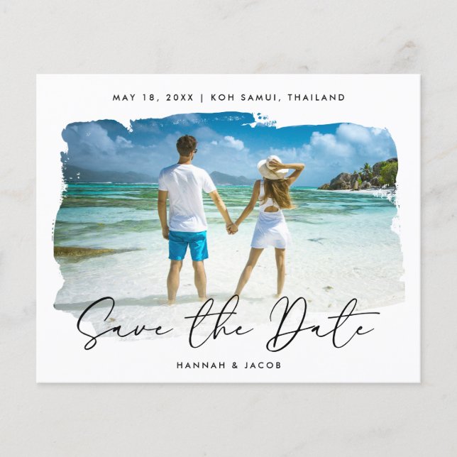 Budget Destination Wedding Save the Date Flyer (Front)