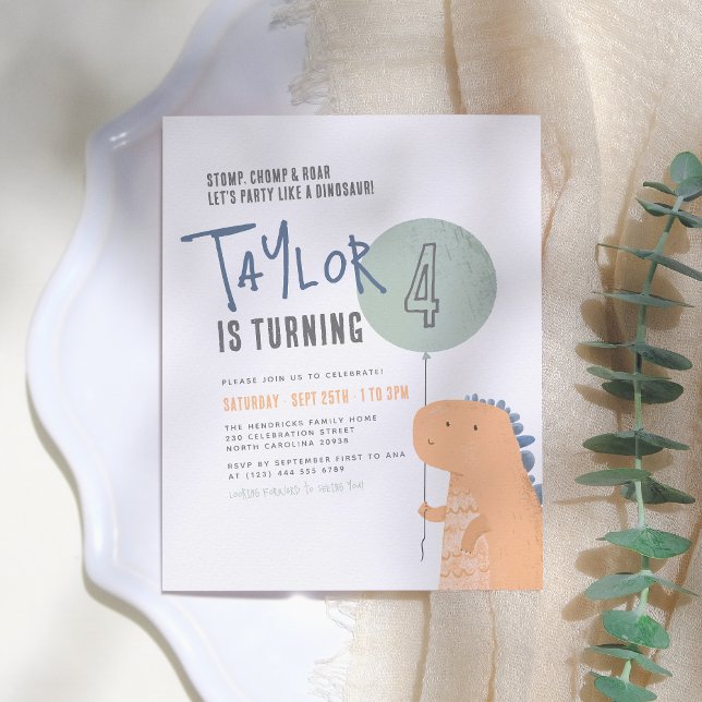 Budget Dinosaur Birthday Party Invitation (Creator Uploaded)