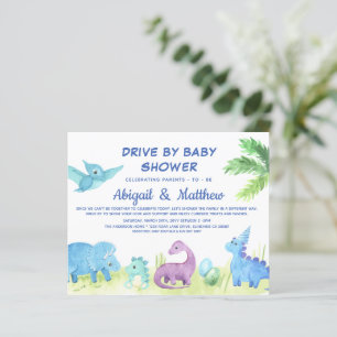 BUDGET Dinosaur Drive By Baby Shower Invitation