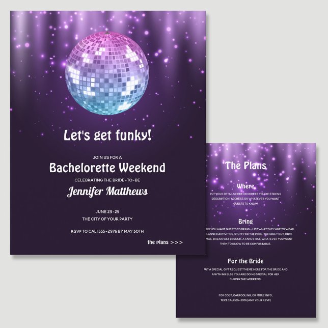 Budget Disco Bachelorette Party Invitations (Creator Uploaded)