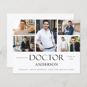 Budget Doctor Name 6 Photo Graduation Announcement