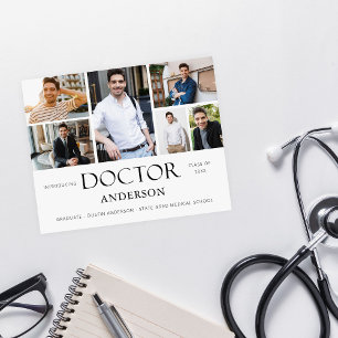 Budget Doctor Name 6 Photo Graduation Announcement Flyer