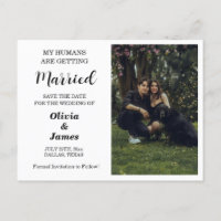 Budget Dog Wedding Photo Save the Date Card 
