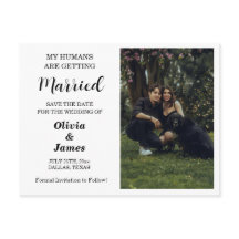 Budget Dog Wedding Photo Save the Date Card 