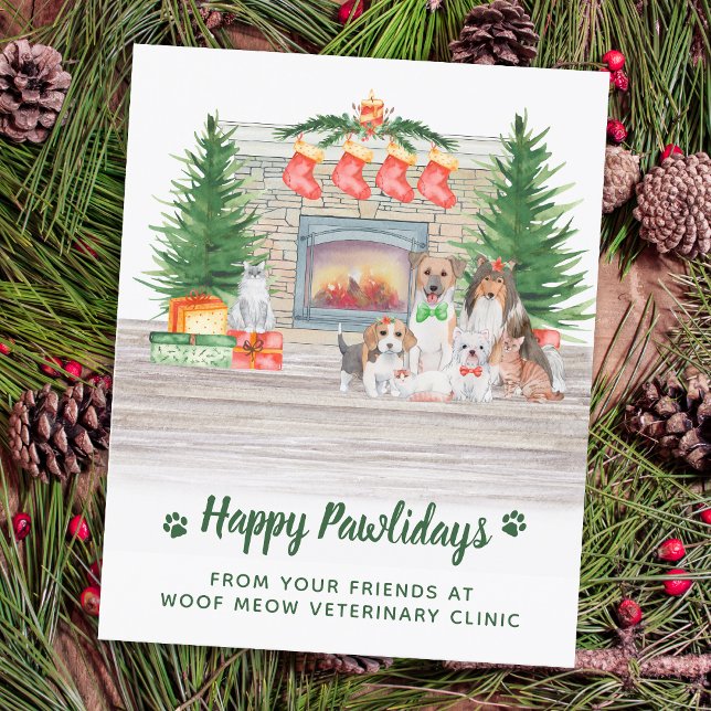 Budget Dogs Cats Pet Business Christmas Postcard (Creator Uploaded)