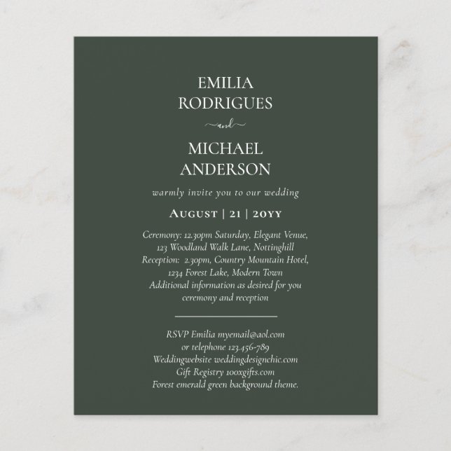 BUDGET Double-Sided BILINGUAL Spanish Boda Wedding Flyer (Front)