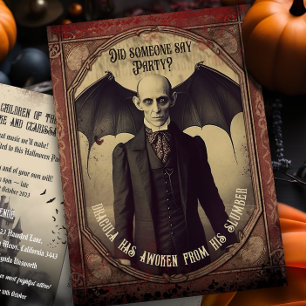 Budget Dracula Halloween Invitation Postcard