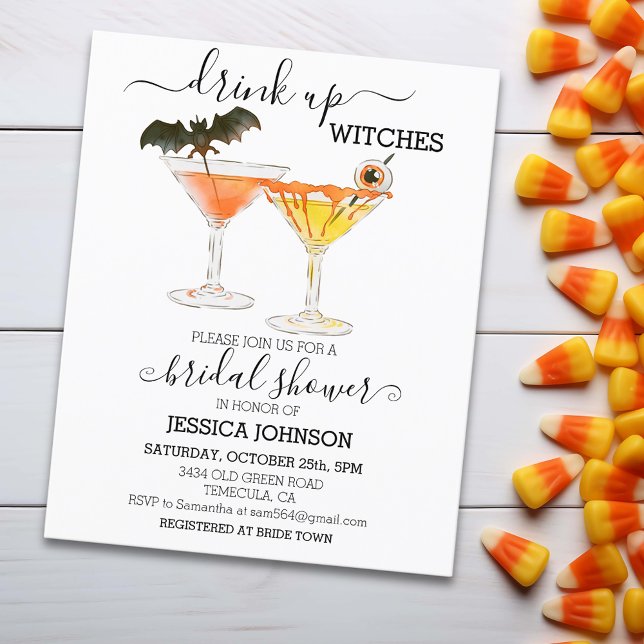 Budget Drink Up Witches Bridal Shower Halloween  Flyer (Creator Uploaded)
