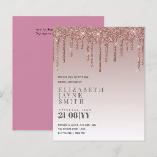 BUDGET Dripping Glitter Bridal Shower Invitations