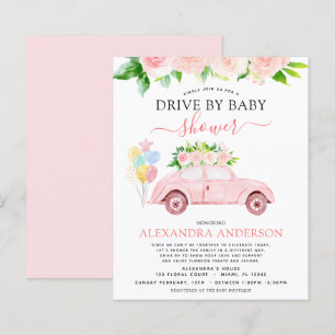 Budget Drive By Baby Shower Floral Blush Pink