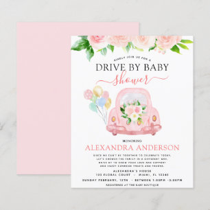 Budget Drive By Baby Shower Floral Blush Pink