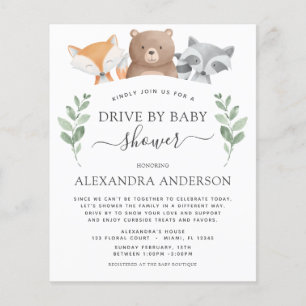 Budget Drive By Baby Shower Woodland Eucalyptus