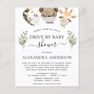 Budget Drive By Baby Shower Woodland Eucalyptus