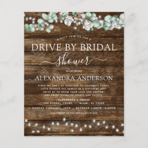 Budget Drive by Bridal Shower Eucalyptus Rustic