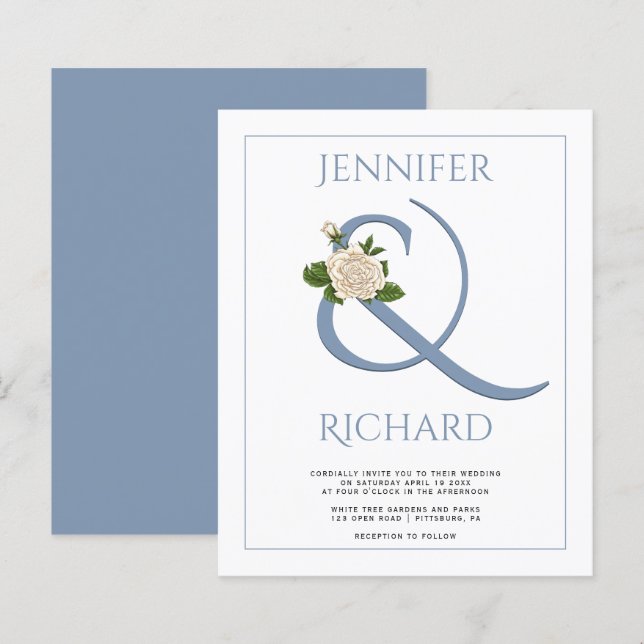 BUDGET dusty blue ampersand wedding (Front/Back)