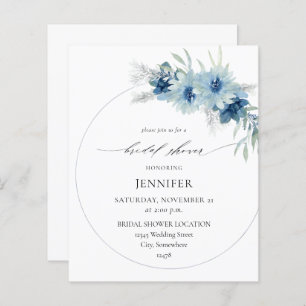 Budget Dusty Blue Boho Floral Ring Bridal Shower B