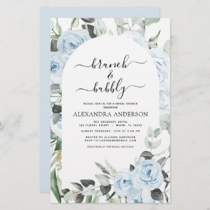 Budget Dusty Blue Brunch & Bubbly Bridal Shower