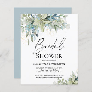 Budget Dusty Blue Eucalyptus Bridal Shower 