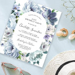 Budget Dusty Blue Floral 21st Birthday Invitation<br><div class="desc">Dusty blue peonies,  roses and wildflowers form a very pretty floral frame around your birthday party details.</div>