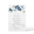 Budget Dusty Blue Floral Bridal Shower Invitation