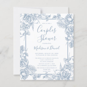 Budget Dusty Blue Floral Couples Shower
