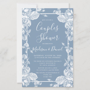 Budget Dusty Blue Floral Couples Shower