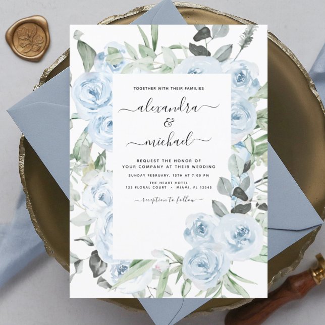 Budget Dusty Blue Floral Greenery Wedding (Creator Uploaded)