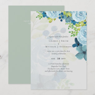 Budget Dusty Blue Floral Wedding