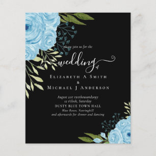 BUDGET  Dusty Blue Flowers Lime Wedding Flyer