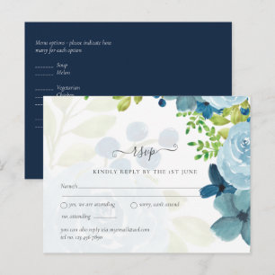 Budget Dusty Blue Flowers Sage Wedding Postcard