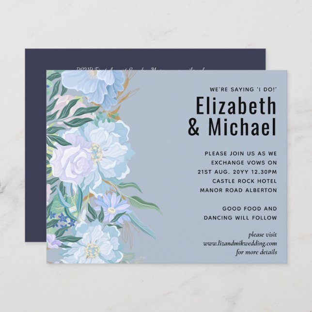 Budget DUSTY BLUE Foliage Wedding (Front/Back)