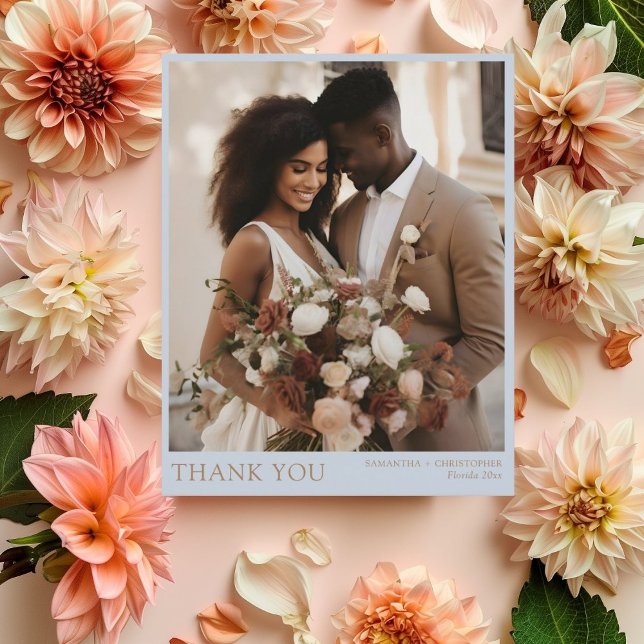 Budget Dusty Blue & Gold Wedding Thank You (Creator Uploaded)