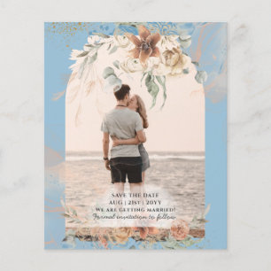 BUDGET Dusty Blue Pampas Grass Wedding Flyer