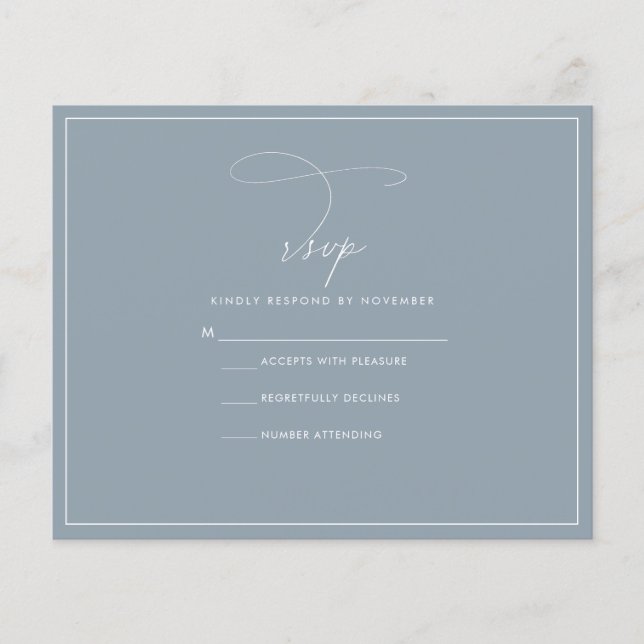 Budget Dusty Blue RSVP Flyer (Front)
