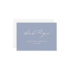 Budget Dusty Blue Script Wedding Thank You Cards