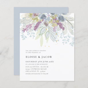 Budget Dusty Blue Watercolor Foliage Wedding