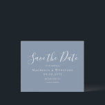 BUDGET Dusty Blue Wedding Save The Date<br><div class="desc">Let your friends and family know that you have set a date for your wedding with this modern Save the Date card. **PLEASE READ BEFORE PURCHASING** 1. Budget stationery measures 4.5" x 5.6" and fits inside an A6 envelope. You can add white envelopes to your order. 2. Each sheet is...</div>